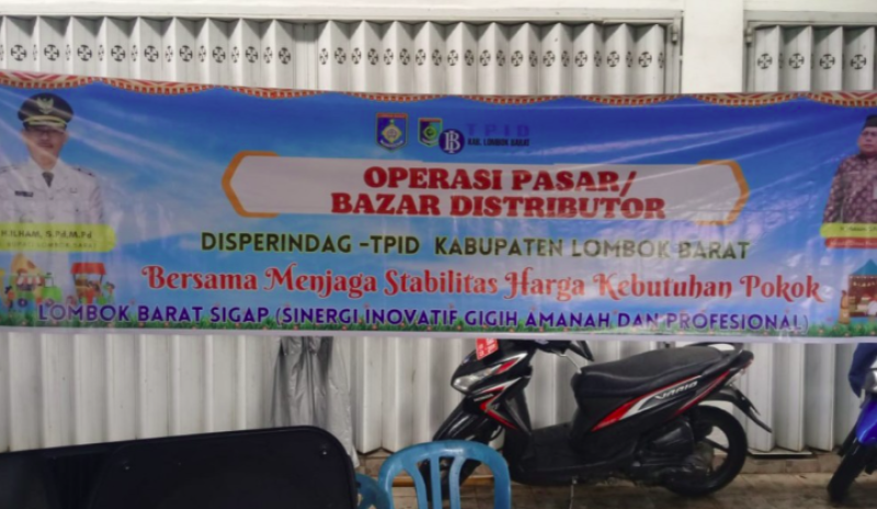 OPERASI PASAR / BAZAR DISTRIBUTOR DISPERINDAG - TPID Kabupaten Lombok Barat Yang di selenggarakan di Desa Jembatan Kembar